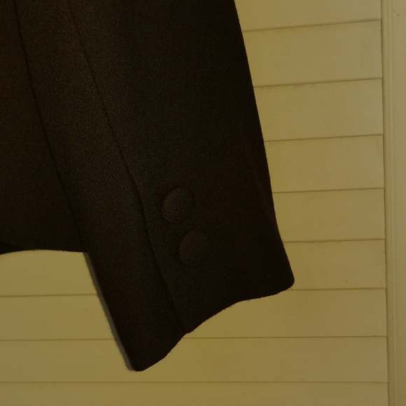 Kasper Green/Black Double Breast Suit with Animal Print Collar - Picture 4 of 9